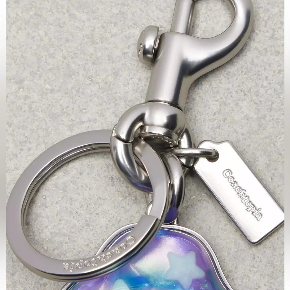 NWT Coach Mushroom Bag Charm without a dust bag Silver/ Blue Green CN995